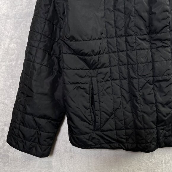 Eddie Bauer Quilted Jacket Women's Large Black Full Zip Winter Coat READ - Picture 3 of 16